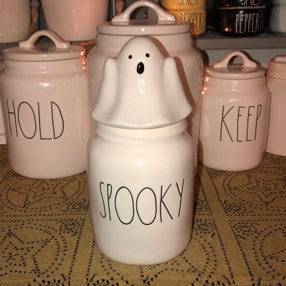 Rae Dunn Holiday Rae Dunn Spooky Baby Canister With Ghost Topper